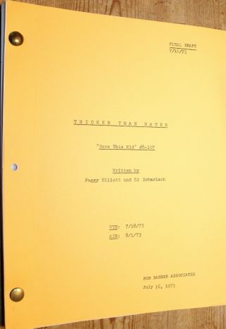 Thicker Than Water Tv Show Shooting Script Rare Set Save The Kid