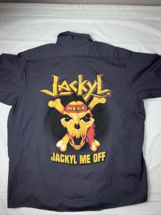 Vintage Jackyl Band Button Up Work Shirt Rock Me,  Roll Me Jackyl Me Off Xl