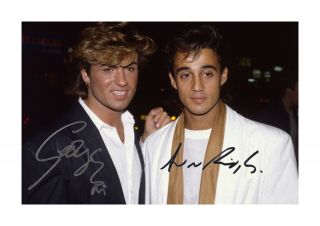 Wham (1) A4 Signed Photograph Picture Poster.  Choice Of Frame.
