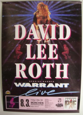David Lee Roth Concert Tour Poster 1991 A Little Ain 