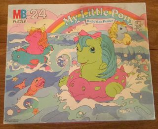 Vintage My Little Pony Puzzle Baby Sea Ponies 24 Piece Complete