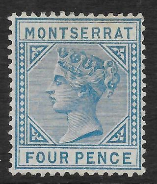 Montserrat 1880 4d.  Blue Sg 5