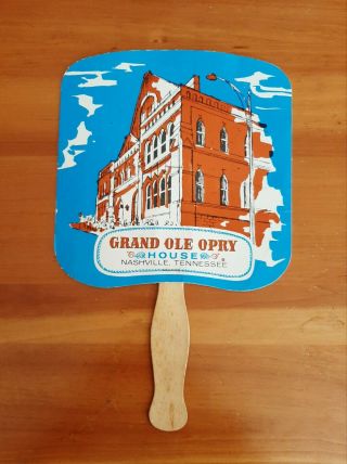 Vintage Wsm Grand Ole Opry House Souvenir Autograph Fan Ryman Auditiorium