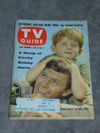 Jan.  28,  1961 Tv Guide Northern California Edition Andy Griffith & Ronnie Howard