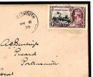 Leeward Islands First Day Cover 1s Kgv Silver Jubilee Fdc Royalty 1935 W415b