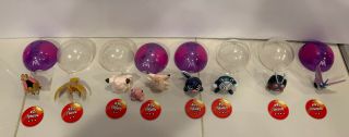 8 Pokemon Battle Figures With Coins And 4 Pokeballs