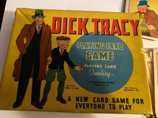 Vintage 1934 Dick Tracy 3071 Playing Card Game Box Litho Cards Mobster