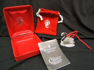 Waterford Lead Crystal " Seven Swans " Ornament 2001 12 Days Of Christmas Mib