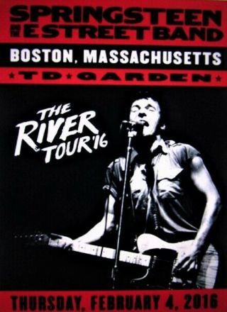 Bruce Springsteen The River Tour Poster From Boston Feb 2016