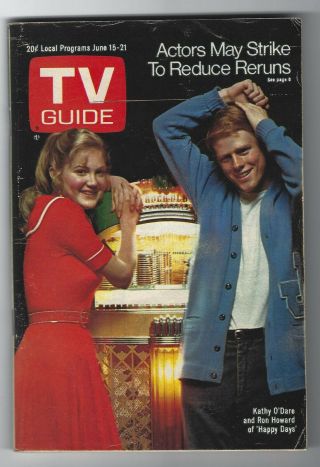 1974 Tv Guide - Happy Days - All In The Family - York City Edition