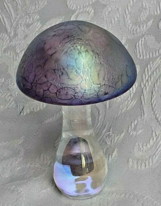Heron Glass Amethyst Purple Mushroom With Gift Box