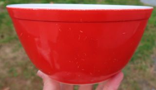 Vintage Red Pyrex Mixing Bowl 402 - 7 1/4 " Nesting,  Primary Colors 1 1/2 Pt