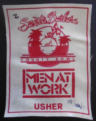 Usher Pass_santa Barbara County Bowl_men At Work_october 2,  1983