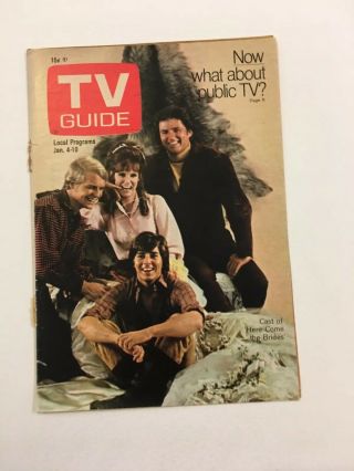 1969 Tv Guide Here Come The Brides` David Soul Bobby Sherman - Cover & Back Only