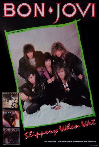 Bon Jovi - Slippery When Wet - Rock Promo Poster (1986)