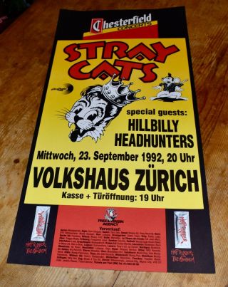 Stray Cats Hillybilly Headhunters Swiss Concert Poster 1992 Zurich