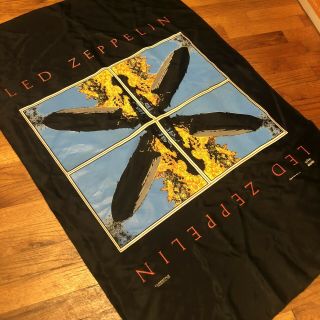 Vintage Led Zeppelin Banner Band Concert Flag Myth Gem 1990s 29x44