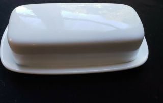 Corning Winter Frost White 1/4 Lb Covered Butter Dish Rare
