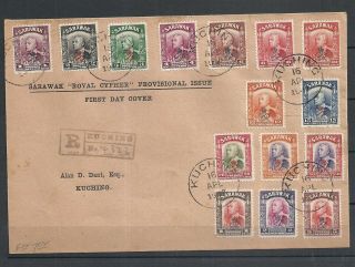 Sarawak.  R.  Letter Send Domestic With Set Royal Cypher Fdc 1947