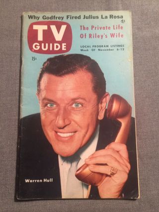 1953 Tv Guide Warren Hull Edward R.  Murrow Marjorie Reynolds Topper