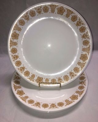 Set Of 4 Vintage Corelle Corning Butterfly Gold 10 1/4” Dinner Plates