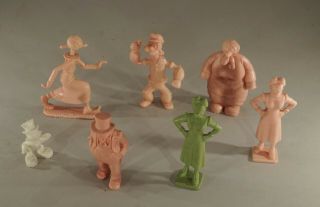 Vintage Popeye Jiminy Cricket Etc.  2 1/2 " Tall Plastic Figures - Marx?