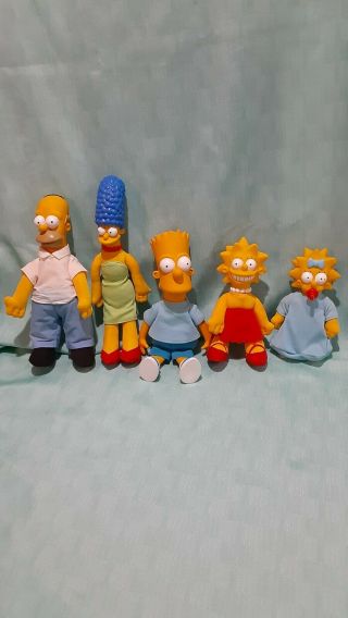 The Simpsons Family Plush Dolls.  1990 20th C.  Fox F.  C Complete Set - 5 Bart Homer