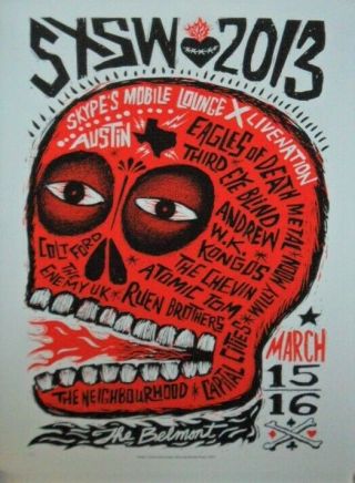 2013 Sxsw Austin Eagles Of Death Metal Neighbourhood Third Eye Blind Poster