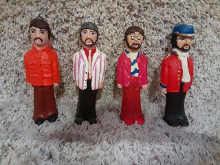 The Beatles Lennon Mccartney Figures Figurines Dolls Hand Painted One Of A Kind