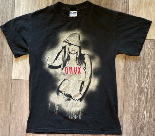 Vtg Britney Spears The Onyx Hotel Tour 2004 Double Sided Shirt Womens Small