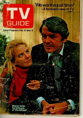 Vintage Tv Guide Feb 27th 1971 - Hal Holbrook / Sharon Acker - The Senator - Vg