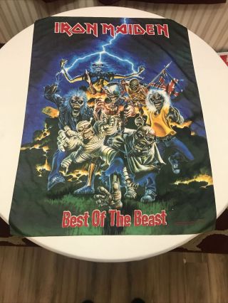 Vintage Iron Maiden Best Of The Beast Banner Tapestry 1996 Poster Flag 30”x41”