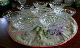 Vintage Fostoria American Glass Footed W/ Flared Top Dessert Cups Set Of 8