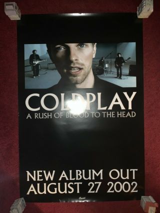 Rare Coldplay A Rush Of Blood To The Head 24x36 Promo Poster Chris Martin 2002