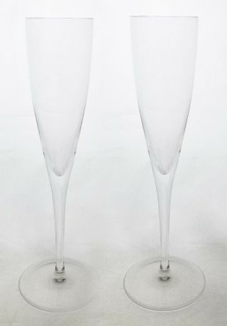 Tiffany & Co.  Classic Champagne Flutes - Glasses Y Shaped Bowl 9 1/4 "