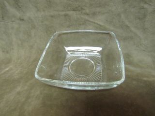 Vintage Anchor Hocking Glass Fire King Charm Square Shape Clear Small Bowl