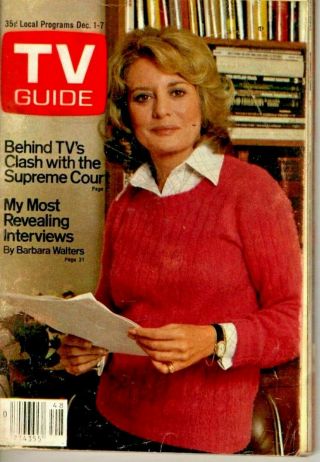 Vintage - Tv Guide Dec 1st 1979 - Barbara Walters - Vg