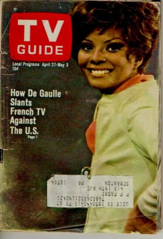 Vintage - Tv Guide April 29th 1968 - Leslie Uggams - Very Good