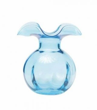 Vietri Hibiscus Blue Glass Vase - Italy