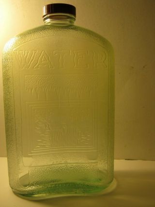 Antique - Refrigerator Water Bottle - Embossed Waterfall - 2 Qt - 1931