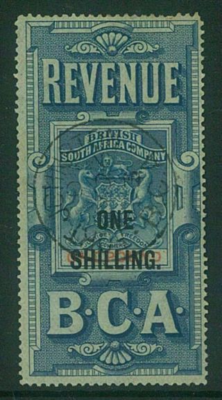 Bca / Nyasaland - 1893 " One Shilling " On £1 Large Revenue (es540a)