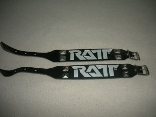 Two Very Rare Vintage 1980s Unsold Ratt Leather Wristband -