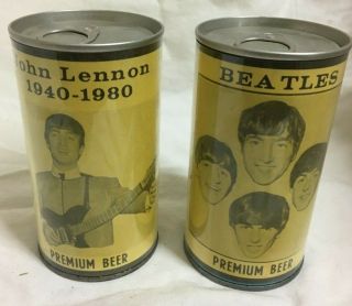 1940 - 1980 John Lennon & Beatles Tabbed Premium Beer Cans Limited Collector 