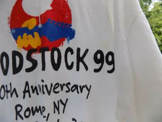 Authentic Vintage Woodstock 1999 Rome,  NY t - shirt size XL purchased at event 3
