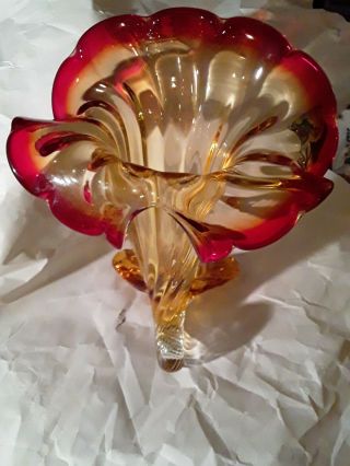 Vintage Murano Style Hand Blown Glass Vase