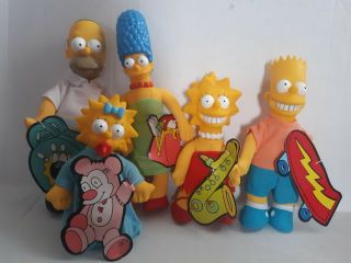 The Simpsons Plush Dolls Burger King Promotion Toys 1990 All 5