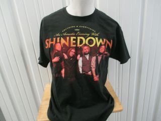 Vintage Shinedown Acoustic Evening Tour 2010 W/dates Xl Black T - Shirt