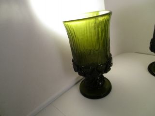 Vintage Fostoria Sorrento Green Glass Set of 4 Water Goblet Glasses A 3