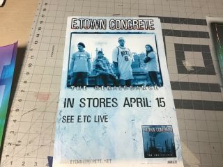 Rare 17x11apx Cd Lp E.  Town Concrete Promo Poster Rock Music Oop Tour