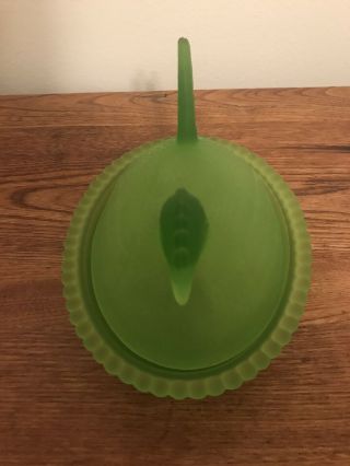 Indiana Frosted Green Glass Hen on Nest Dish 3